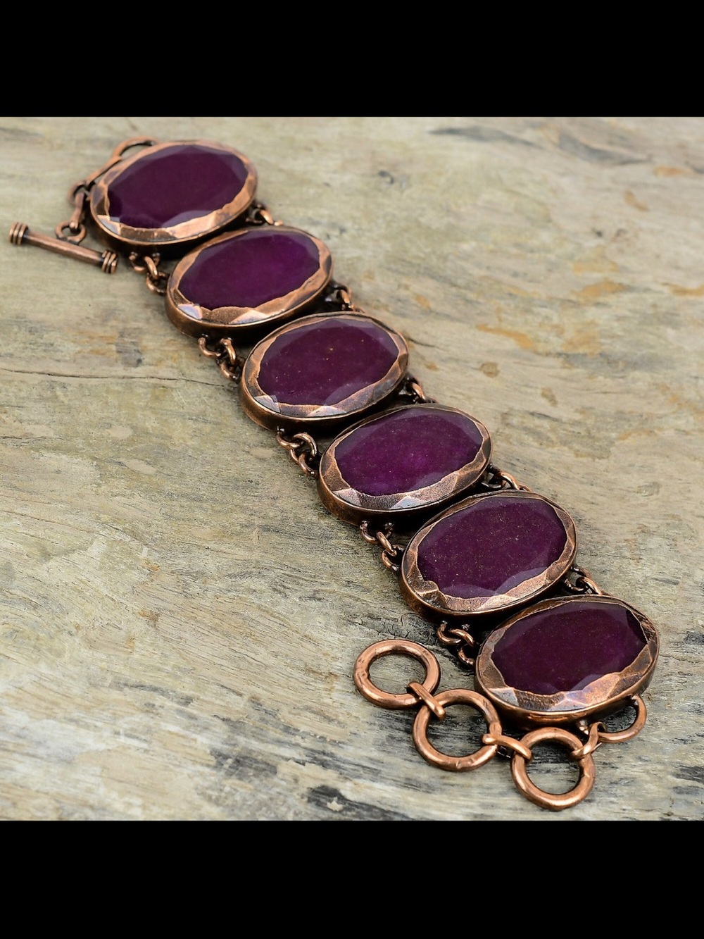 Handcrafted Kashmir Ruby And Copper Bracelet